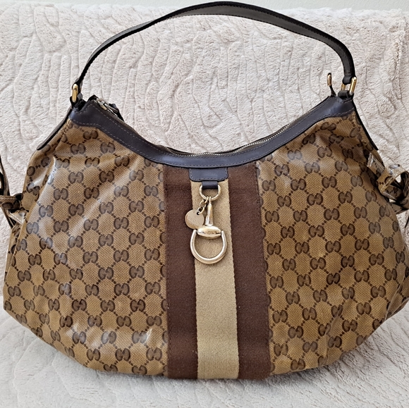 Gucci Crystal Monogram Web Hobo Bag - Picture 2 of 12